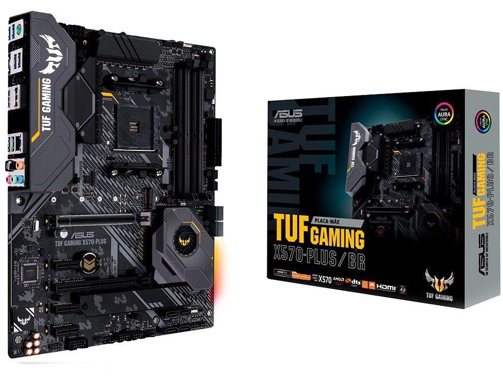 Placa Mãe Asus TUF GAMING X570-PLUS/BR - AMD AM4 DDR4 Micro ATX