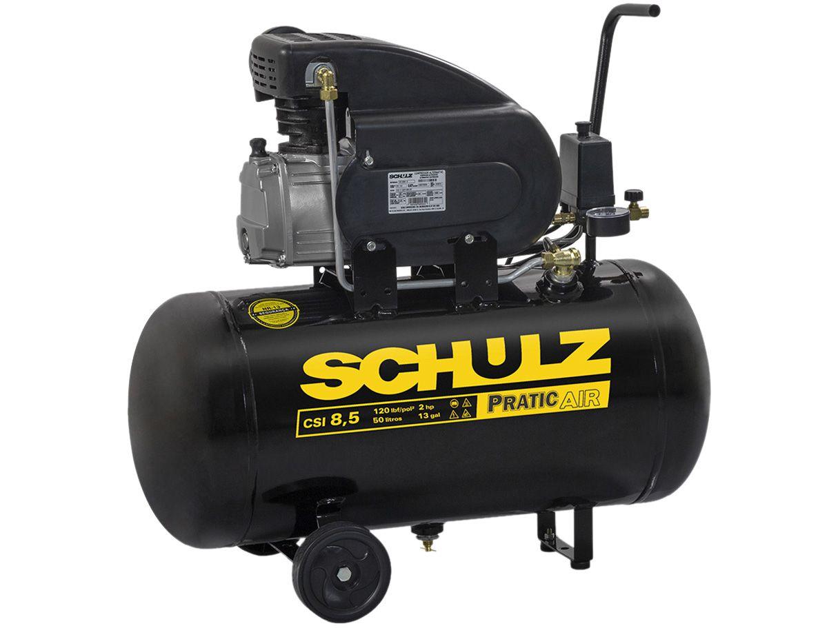 Compressor de Ar Schulz 2HP 50L 8,5 Pés - Pratic Air CSI8.5/50
