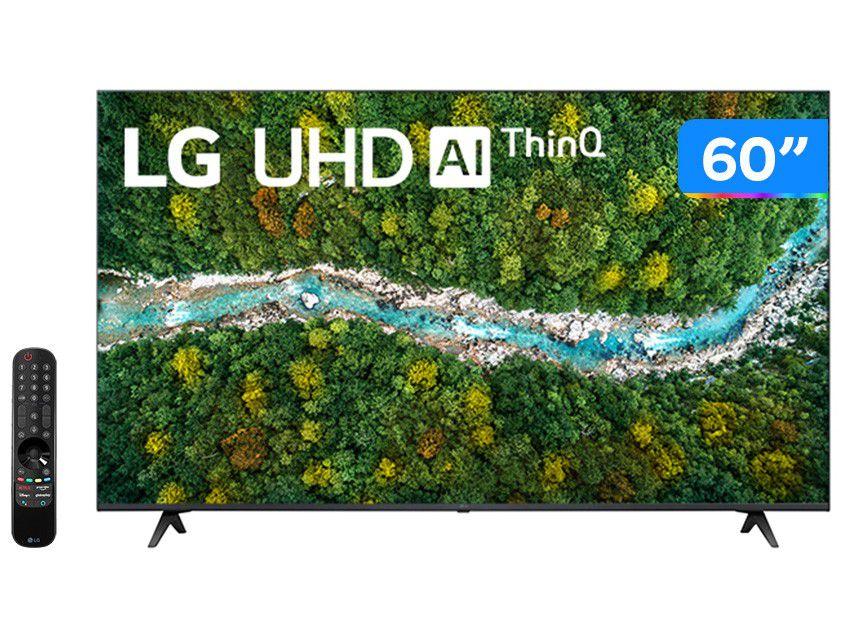 Smart TV 60" Ultra HD 4K LED LG 60UP7750PSB - 60Hz Wi-Fi e Bluetooth Alexa 3 HDMI 2 USB