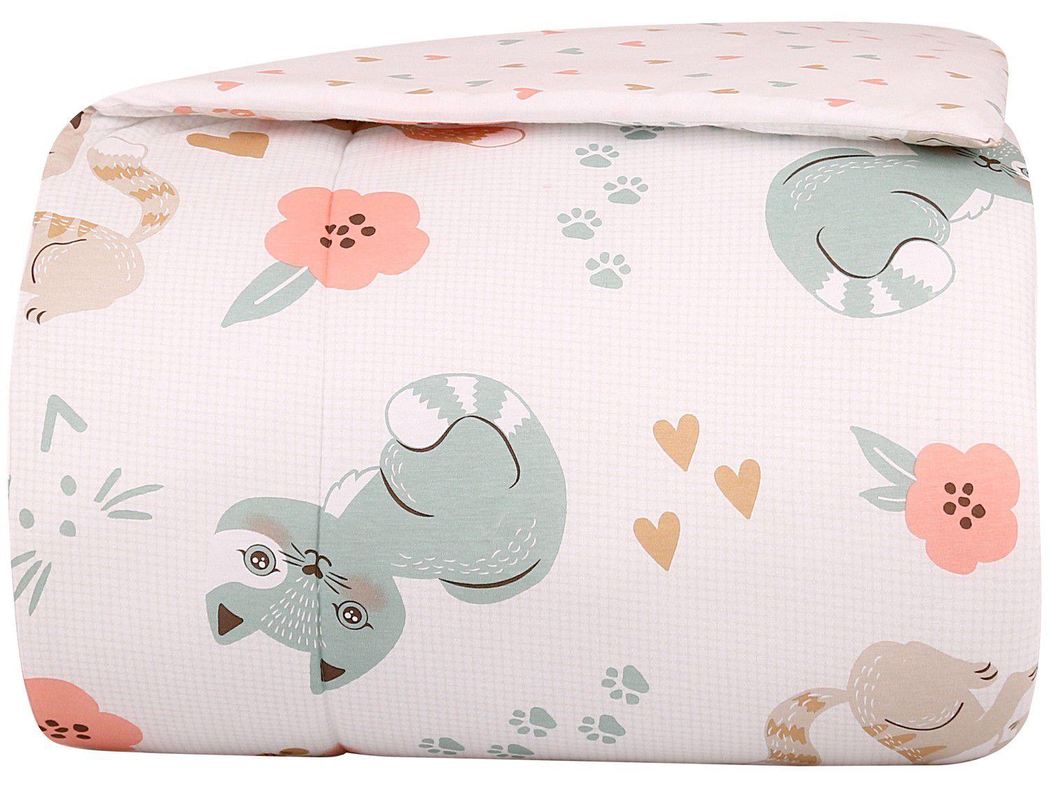 Edredom Infantil Solteiro Atlântica Malha - Sofisticata Fluffy Verde Suave