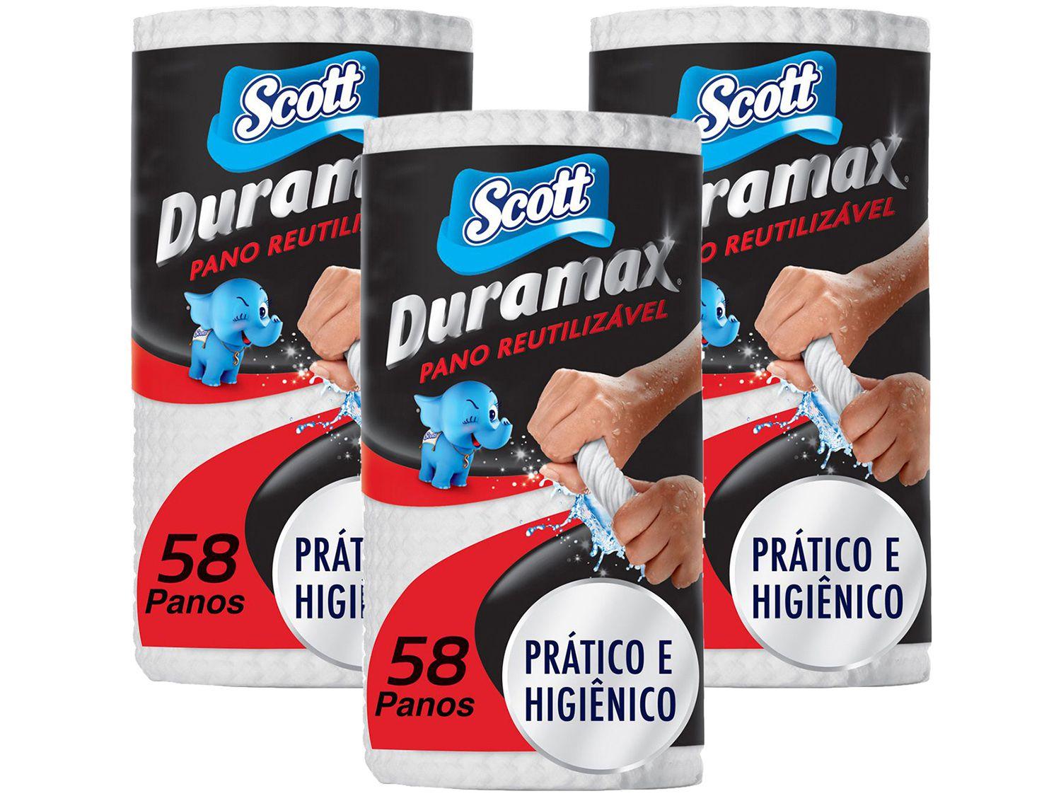 Pano de Limpeza Scott Duramax Reutilizável - 3 Pacotes com 58 Unidades Cada