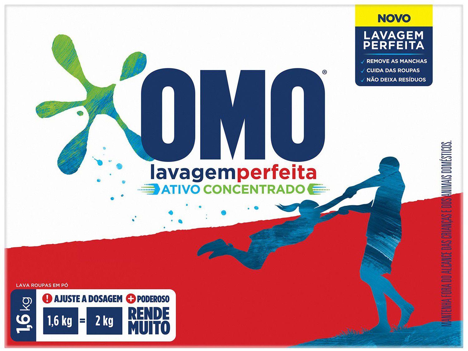 Sabão em Pó Omo Lavagem Perfeita - 1,6kg 9 Unidades