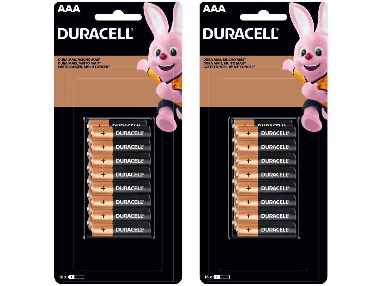 Kit de Pilha AAA Palito Alcalina 32 Unidades - Duracell