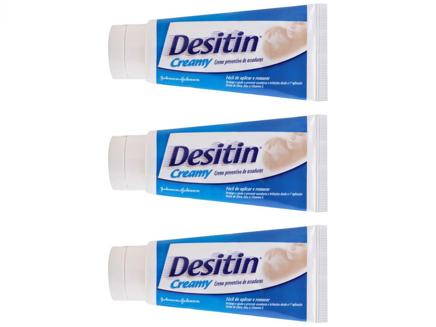 Kit com 3 Unidades Creme para Assaduras Infantil - Desitin Ointment Creamy 57g Cada