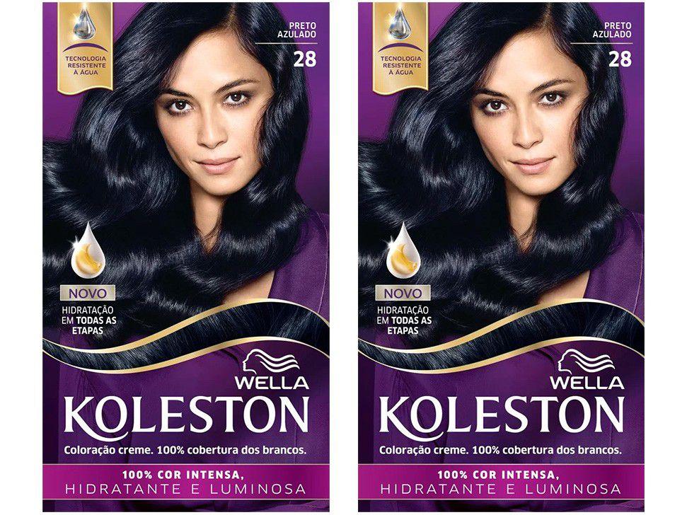 Kit com 2 Unidades Tinta de Cabelo Koleston - 28 Preto Azulado