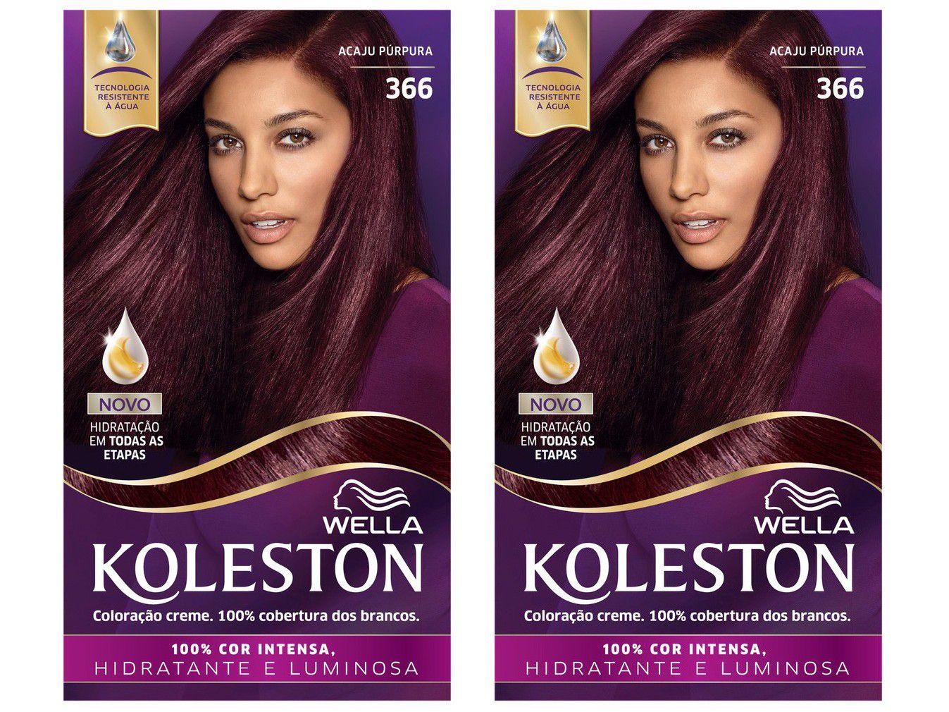 Kit com 2 Unidades Tinta de Cabelo Koleston - 366 Acaju Púrpura