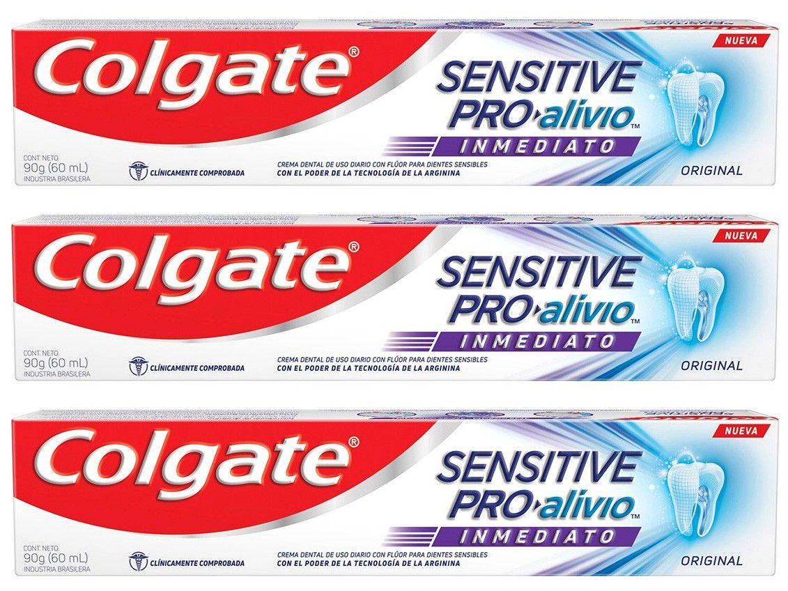 Kit com 3 Unidades de Creme Dental Colgate - Sensitive Pro-Alívio 90g Cada