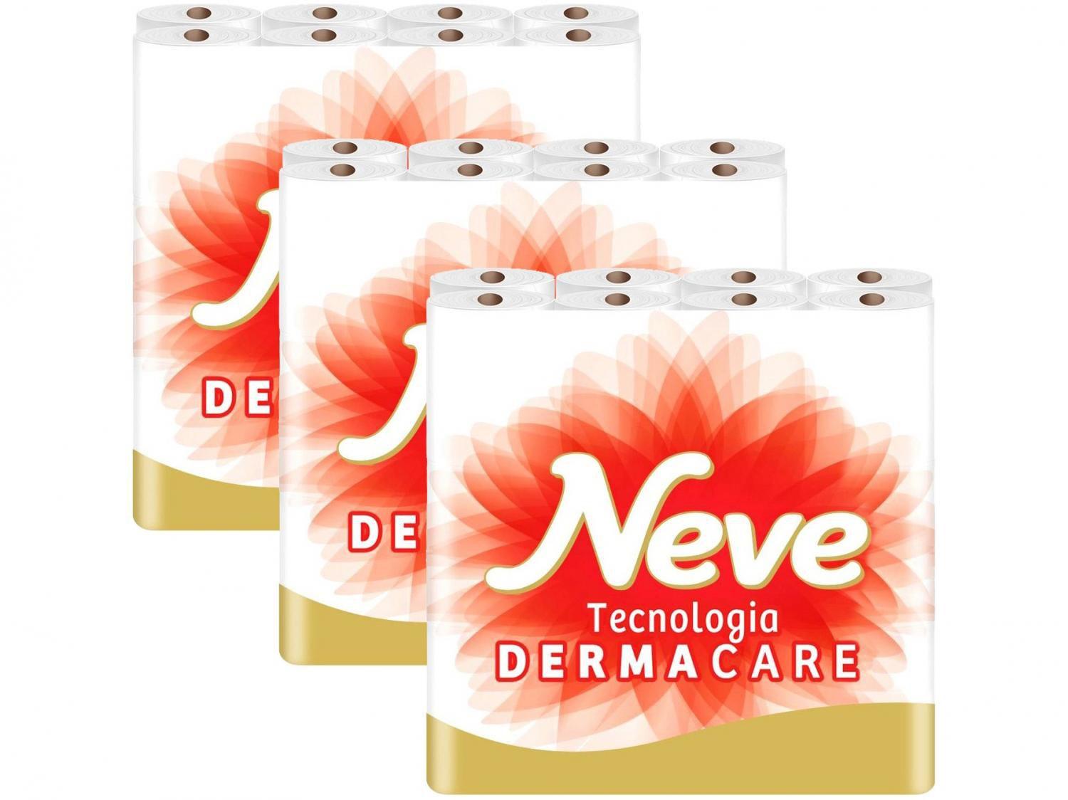 Kit com 3 Unidades de Papel Higiênico - Folha Dupla Neve Toque de Seda 24 Rolos Cada