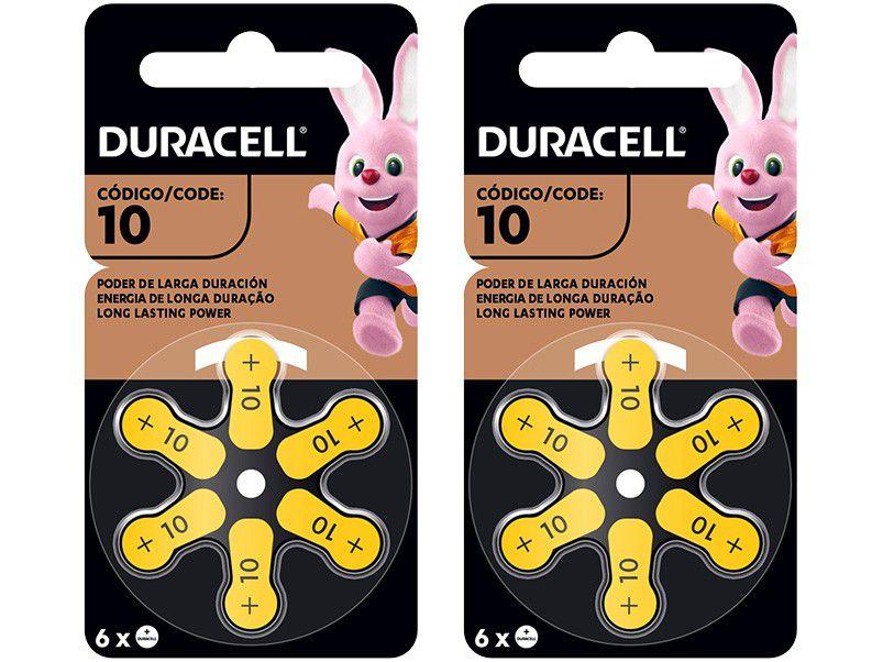 Kit com 12 Unidades de Pilha Auditiva 10 - Duracell