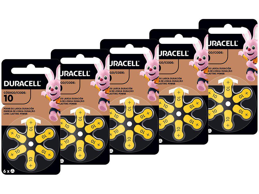 Kit com 30 Unidades de Pilha Auditiva 10 - Duracell