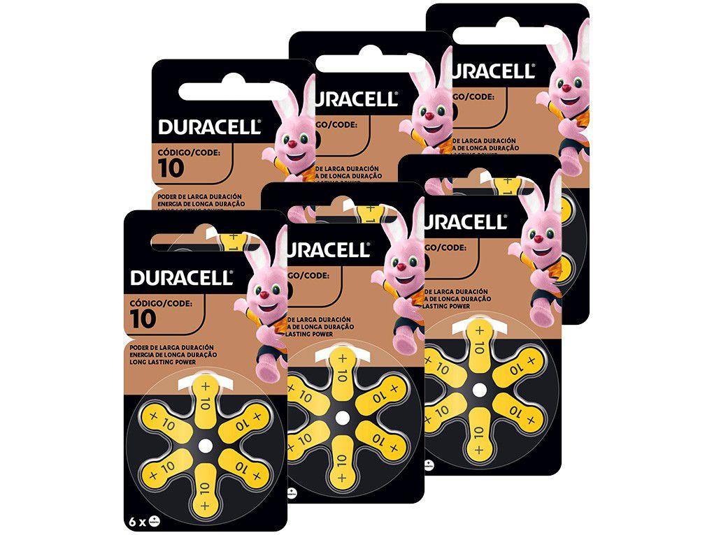 Kit com 36 Unidades de Pilha Auditiva 10 - Duracell