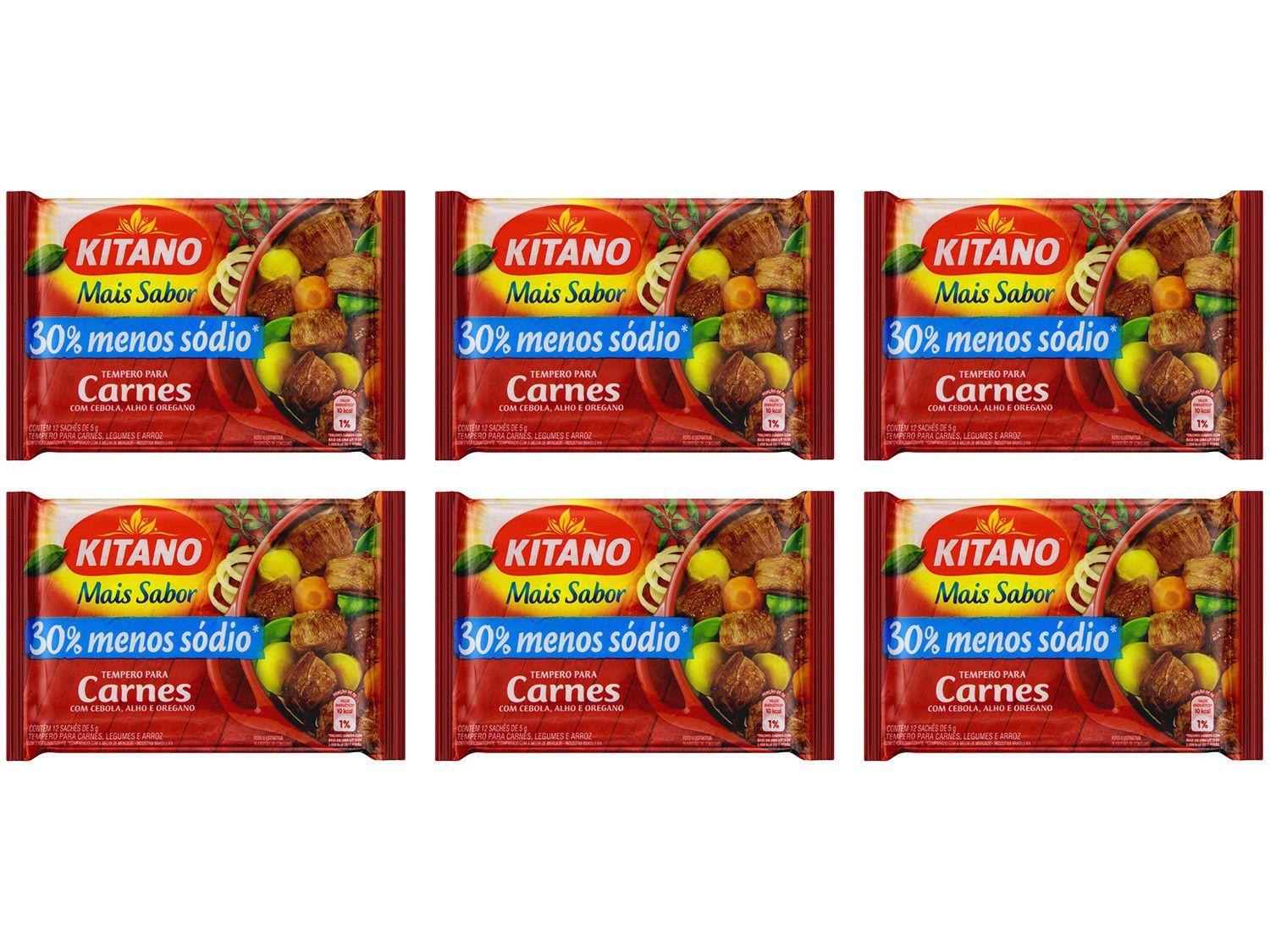 Tempero Carne Kitano Mais Sabor 60g 6 Unidades