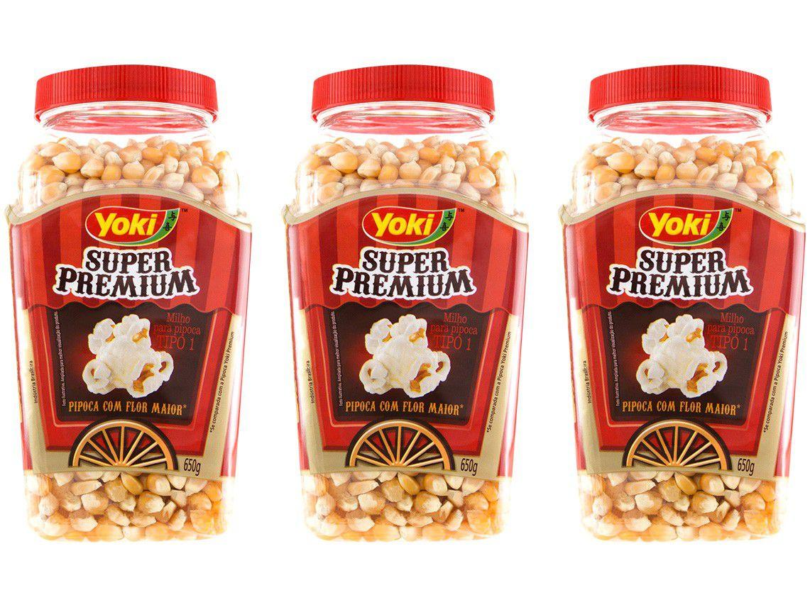 Milho de Pipoca Yoki Super Premium 650g 3 Unidades