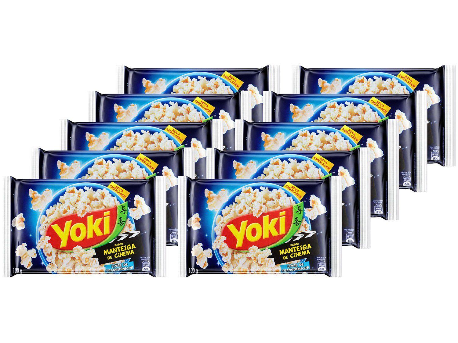 Pipoca de Micro-ondas Yoki Manteiga de Cinema - 100g 10 Unidades