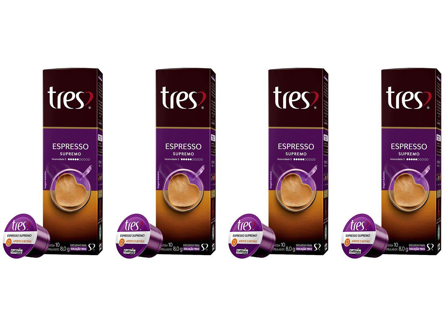Cápsula de Café Espresso 3 Corações Supremo TRES - 40 Unidades