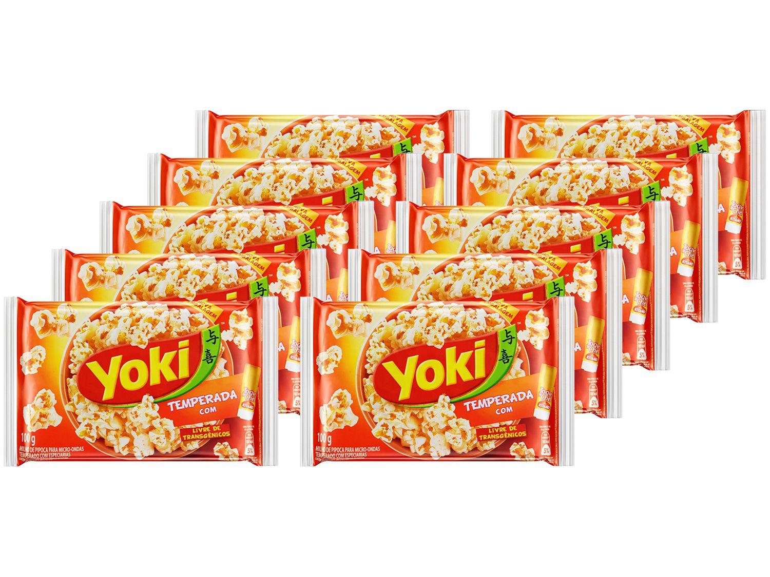 Kit Pipoca de Micro-ondas Yoki - Temperada com Toque de Chef 100g 10 Unidades