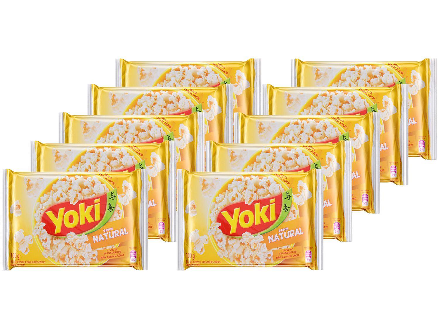 Pipoca de Micro-ondas Yoki Natural 100g - 10 Unidades