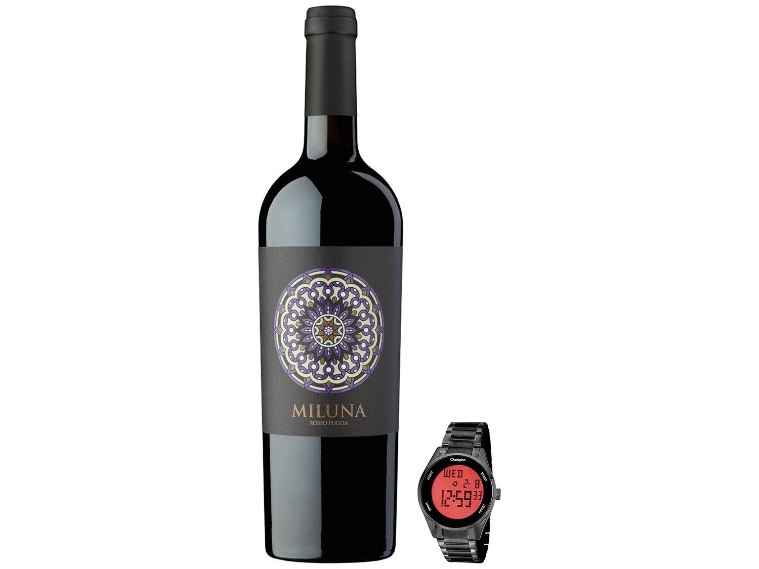Relógio Unissex Champion Digital + Vinho Tinto - Seco San Marzano Miluna Rosso Puglia