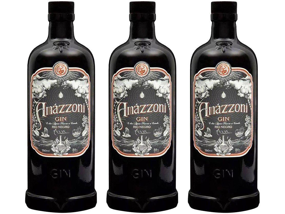 Gin Amázzoni Rio Negro 750ml 3 Unidades