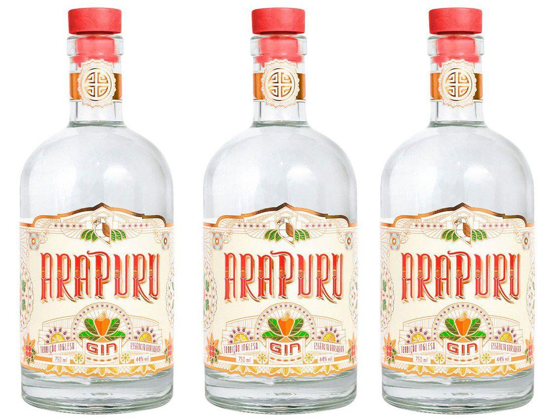 Gin Arapuru London Dry 750ml - 3 Unidades