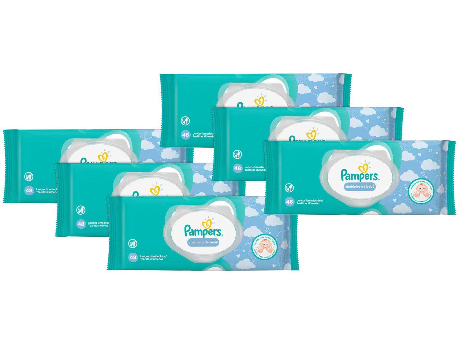 Kit Lenço Umedecido Pampers Cheirinho de Bebê - 288 Unidades