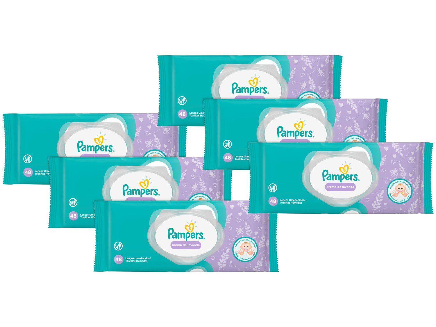 Kit Lenço Umedecido Pampers Aroma de Lavanda - 288 Unidades