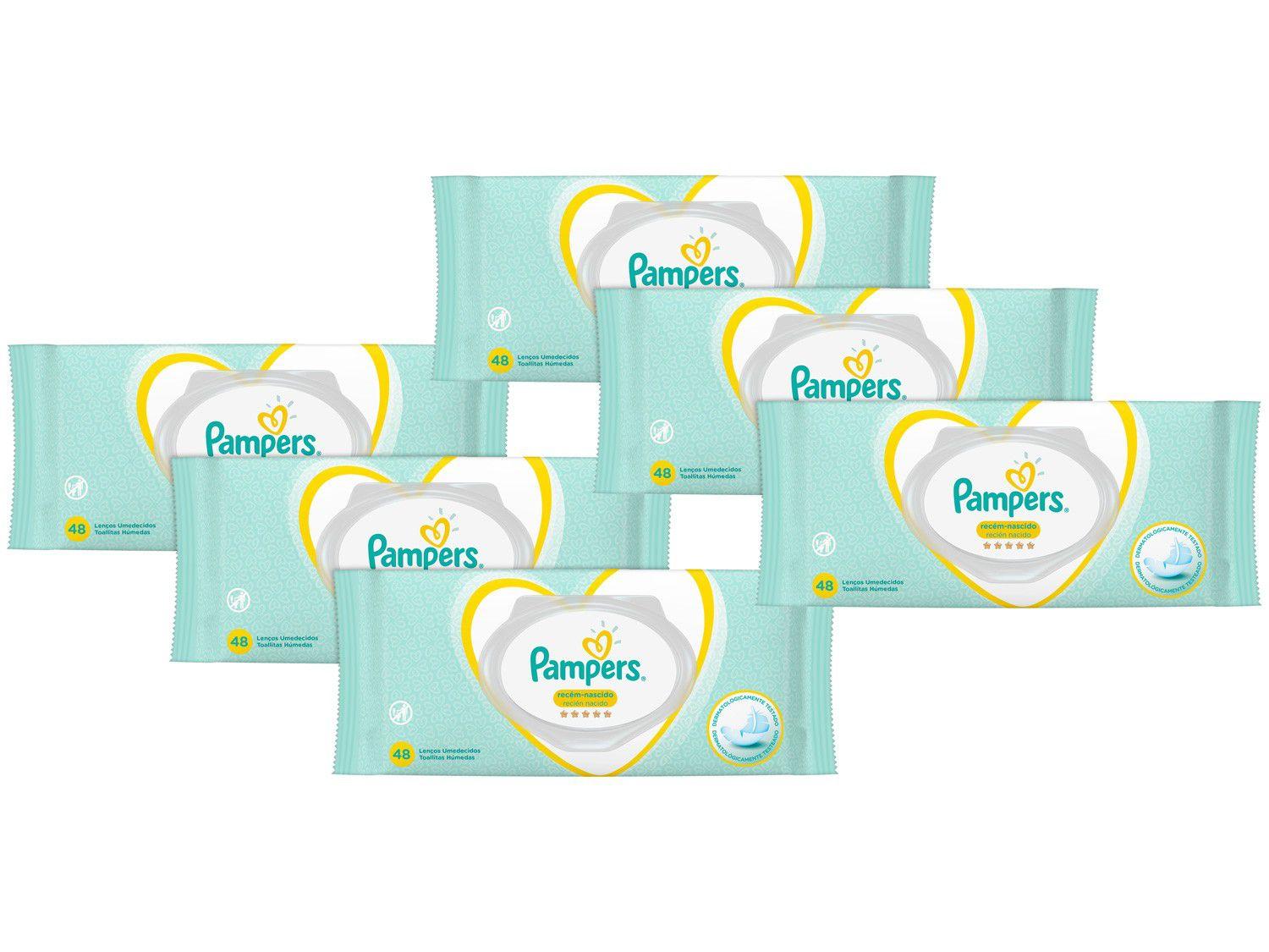 Kit Lenço Umedecido Pampers Recém-Nascido - 288 Unidades