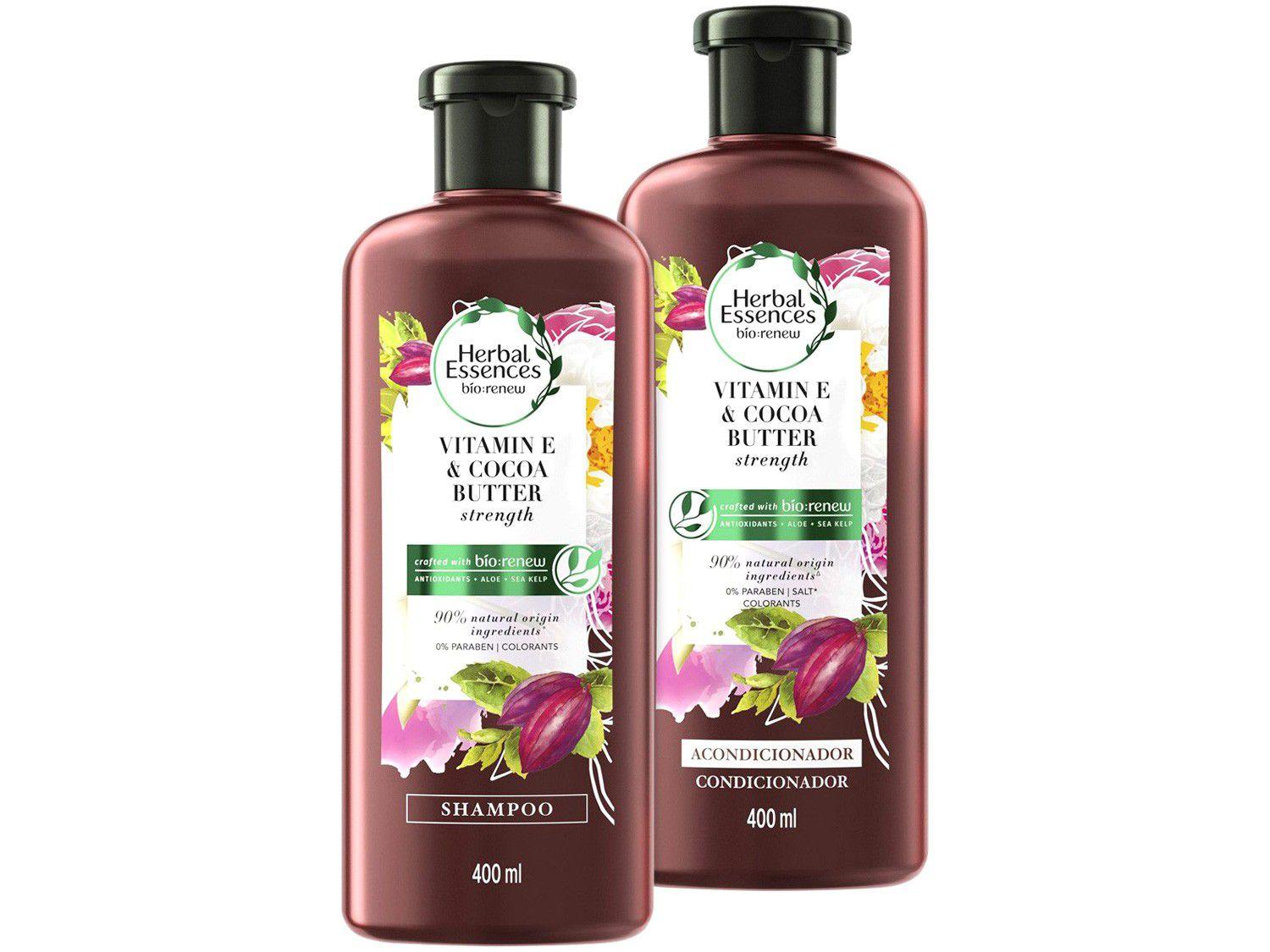 Kit Shampoo e Condicionador Herbal Essences - Vitamina E e Manteiga de Cacau 400ml