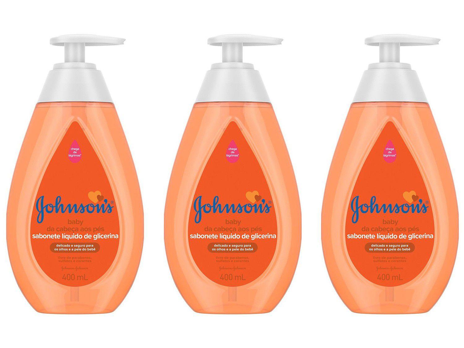 Kit Sabonete Líquido Infantil Johnsons Baby - Da Cabeça aos Pés 400ml 3 Unidades