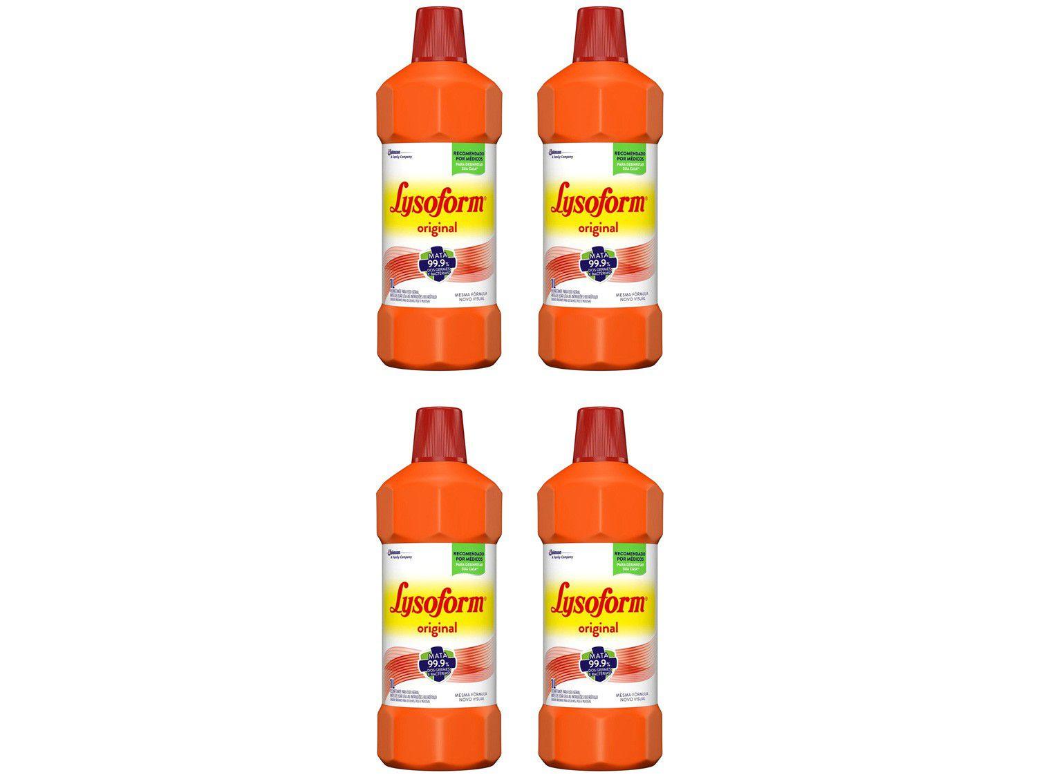Kit Desinfetante Lysoform Bruto Original - 1L 4 Unidades