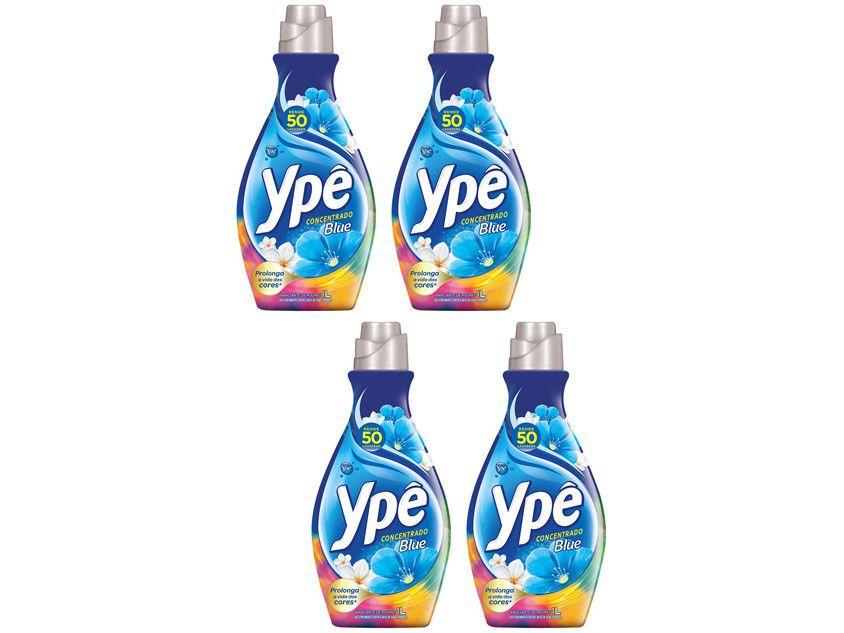 Kit Amaciante Ypê Blue Concentrado - 1L 4 Unidades