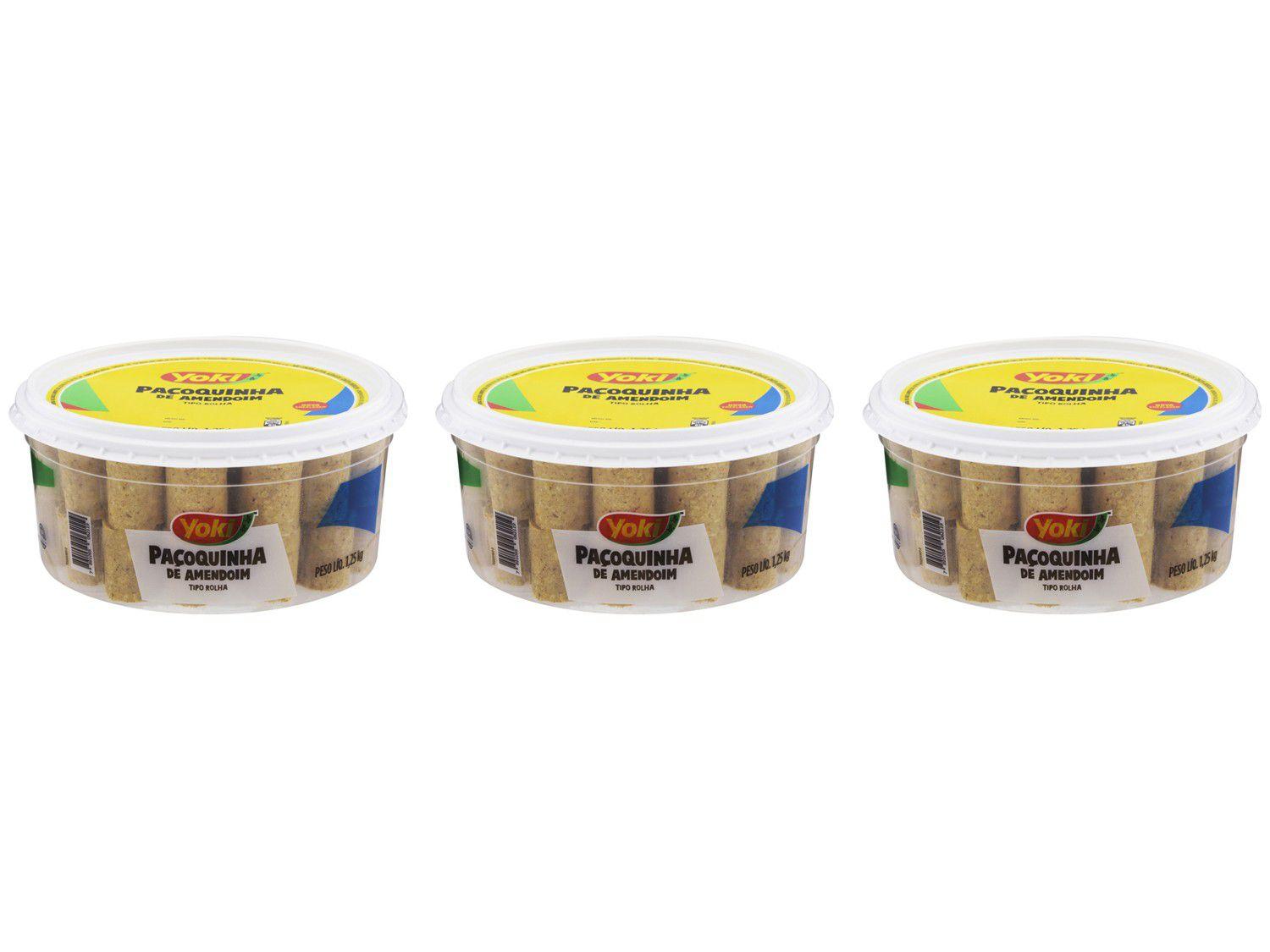 Kit Paçoca Rolha Original Yoki 1,25kg 3 Unidades