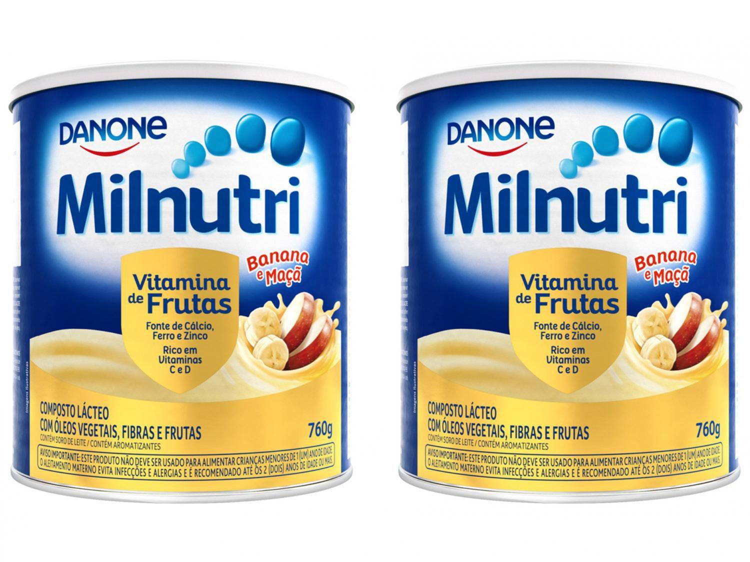 Composto Lácteo Milnutri Banana e Maçã - Vitamina de Frutas 760g 2 Unidades