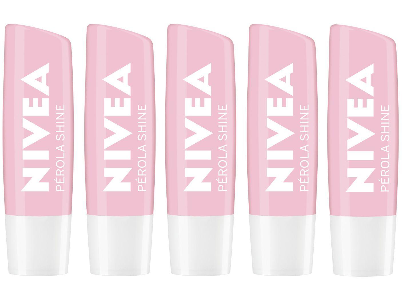 Kit Protetor Labial Nivea Pérola Shine - Hidratação Profunda 4,8g 5 Unidades