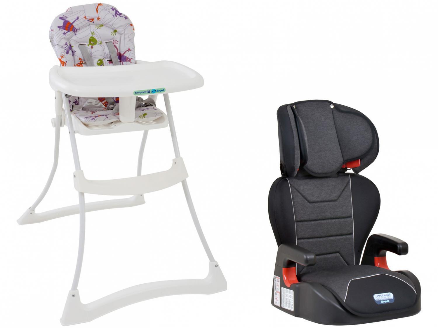 Cadeirinha para Auto Burigotto Reclinável - 2 Posições Protege + Cadeira de Alimentação