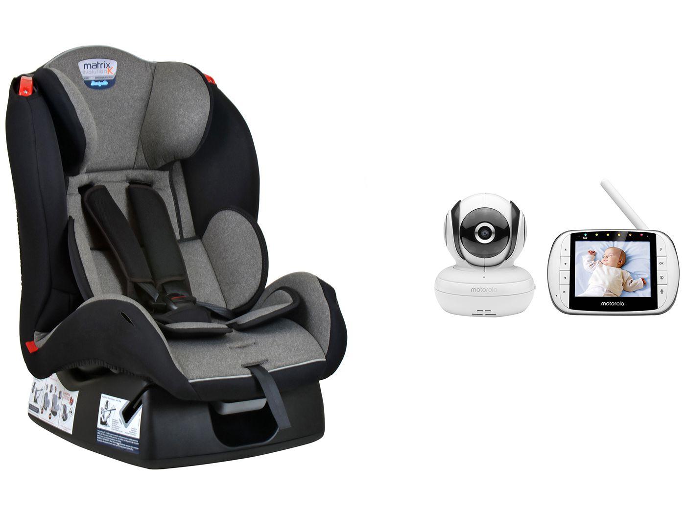 Babá Eletrônica Motorola MBP36SC com Câmera - Visão Noturna + Cadeirinha para Auto Burigotto