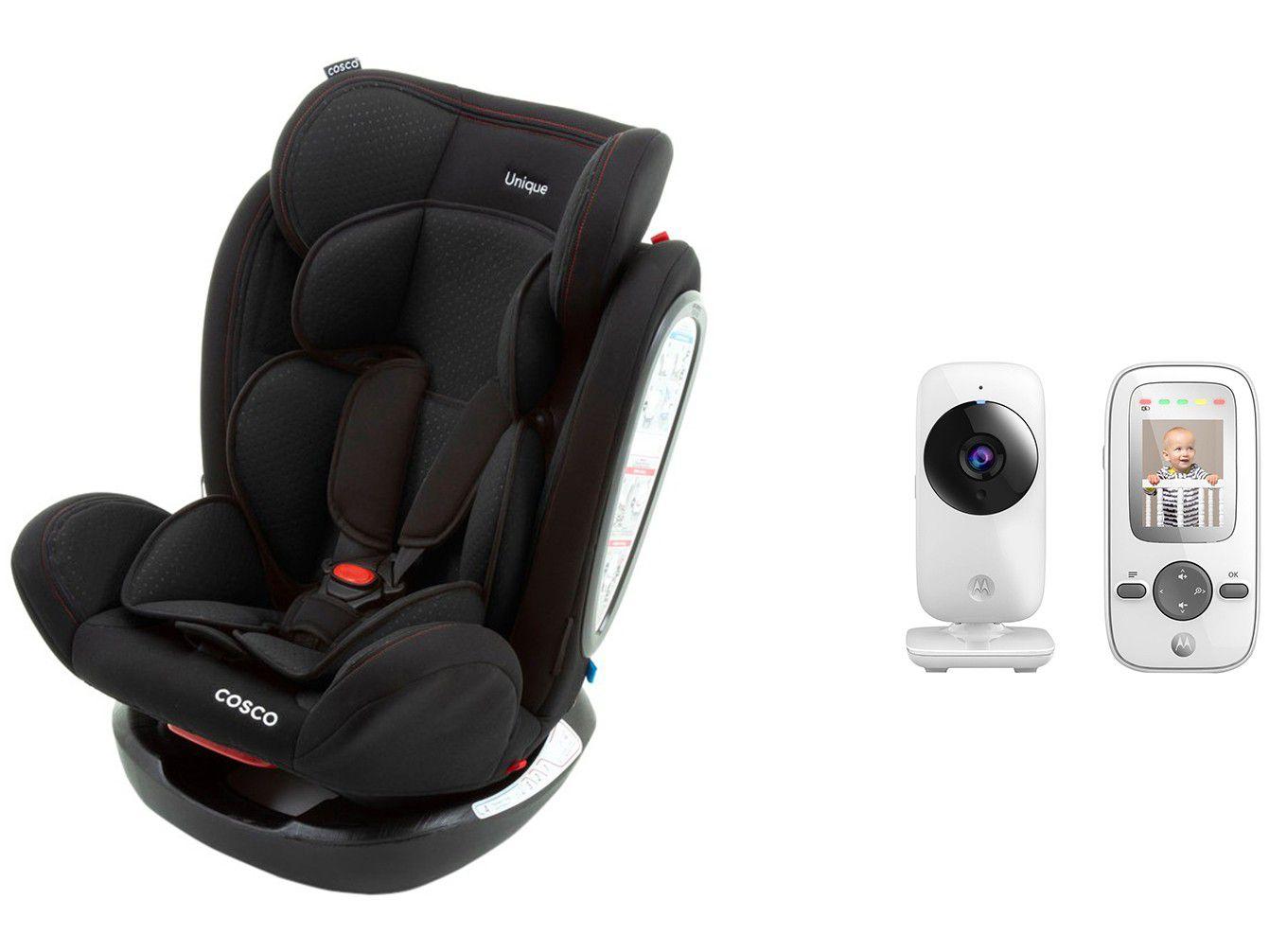 Babá Eletrônica Motorola MBP481 com Câmera - Visão Noturna + Cadeirinha para Auto Reclinável
