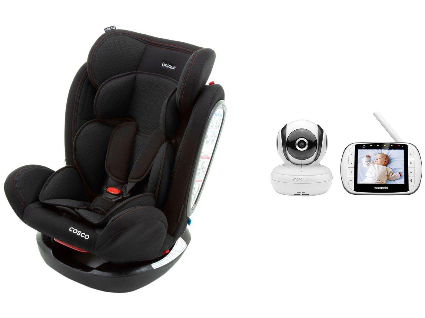 Babá Eletrônica Motorola MBP36SC com Câmera - Visão Noturna + Cadeirinha para Auto Reclinável