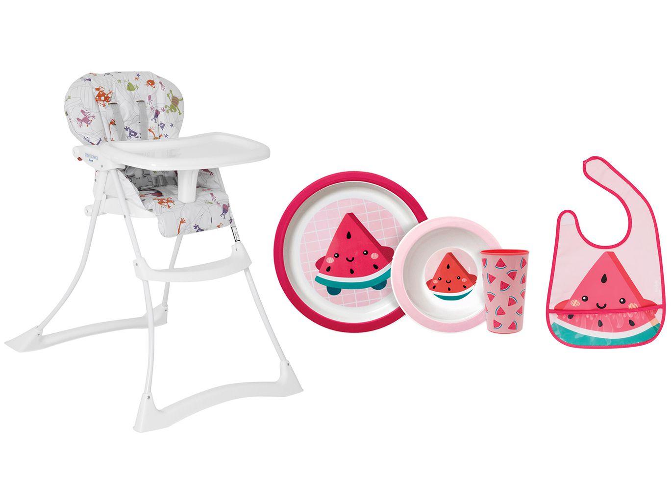 Cadeira de Alimentação Burigotto Papa & Soneca - Reclinável + Kit Alimentação 3 Peças + Babador