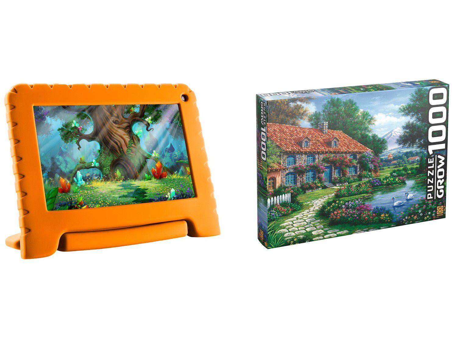 Tablet Infantil Multilaser Kid Pad Go com Capa - 16GB 7"Wi-Fi Android 8.1 Quad-Core + Quebra-cabeça