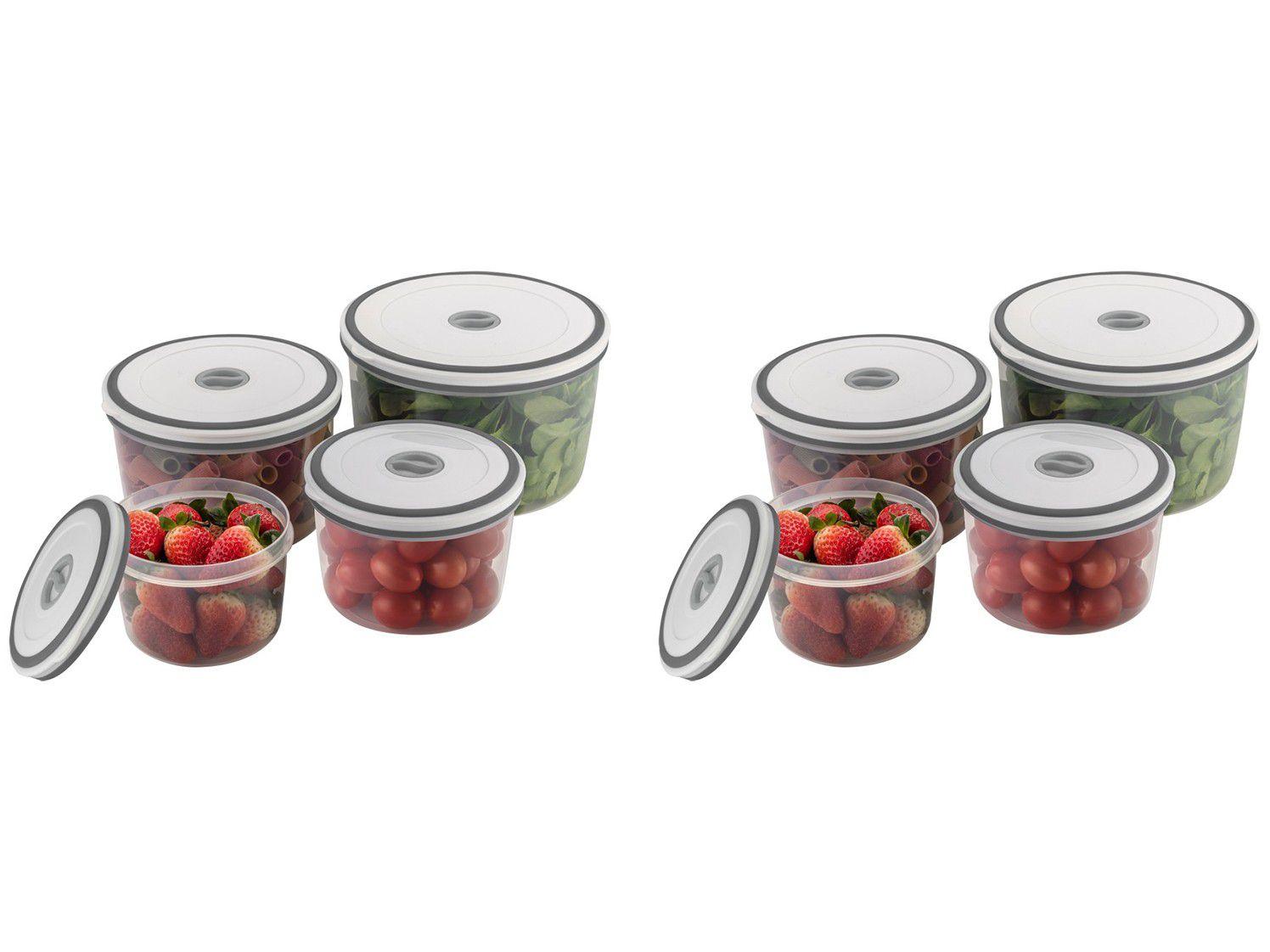 Kit Jogo de Potes de Plástico Hermético - Electrolux com Tampa Redondo A15405201 8 Peças