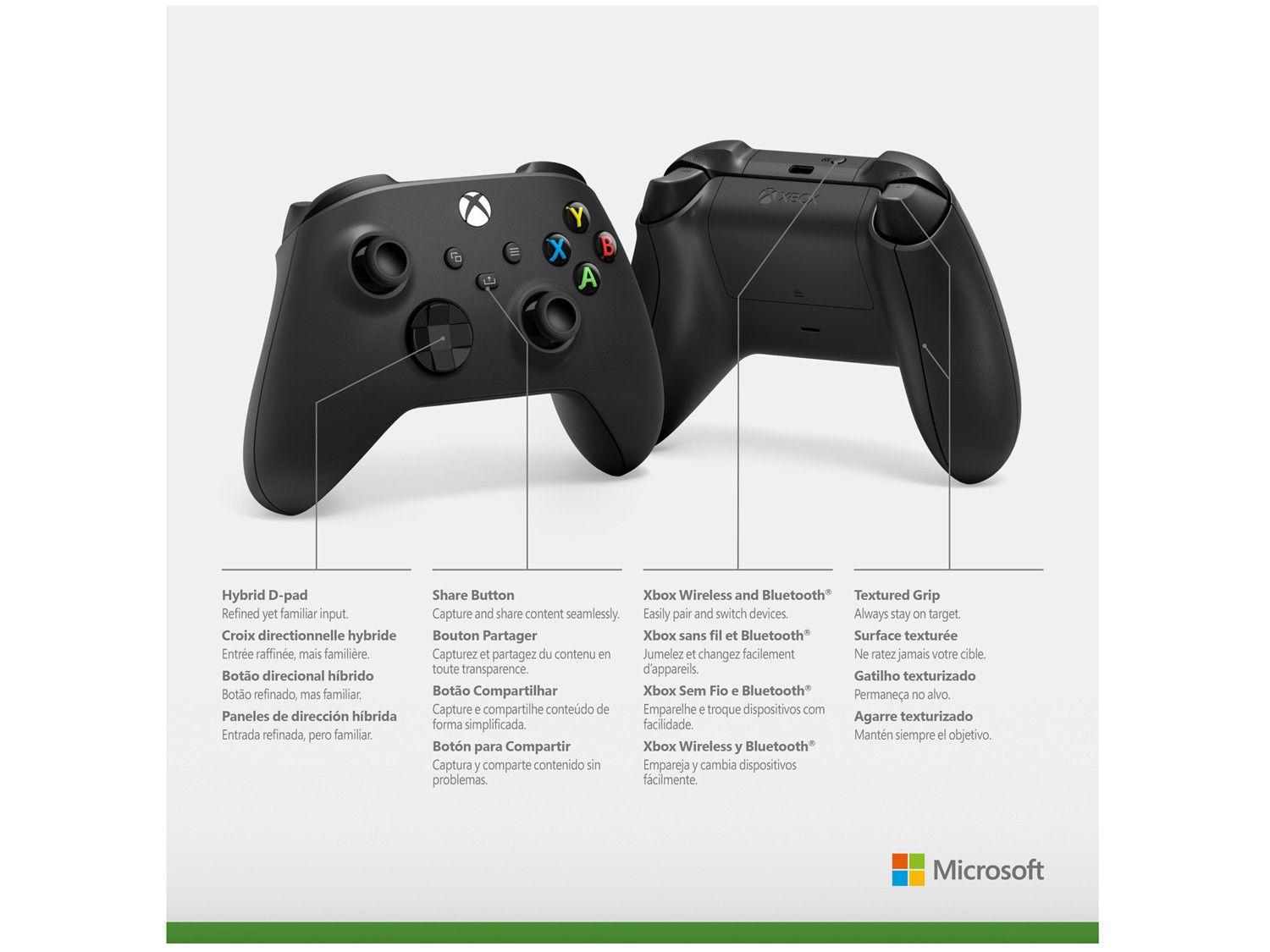 Foto 13 - Controle para Xbox Series sem Fio Carbon Black - Preto + Pilha AA Pequena 16 Unidades Duracell