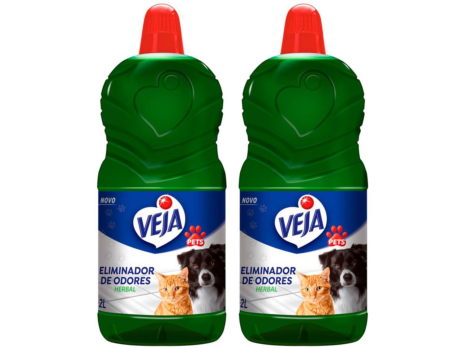 Kit Eliminador de Odores Veja Pets Herbal - 2L 2 Unidades