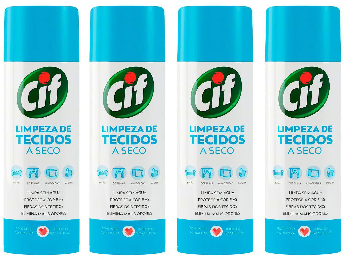 Kit Limpador para Roupas e Tecidos Cif - Limpeza de Tecidos 300ml 4 Unidades