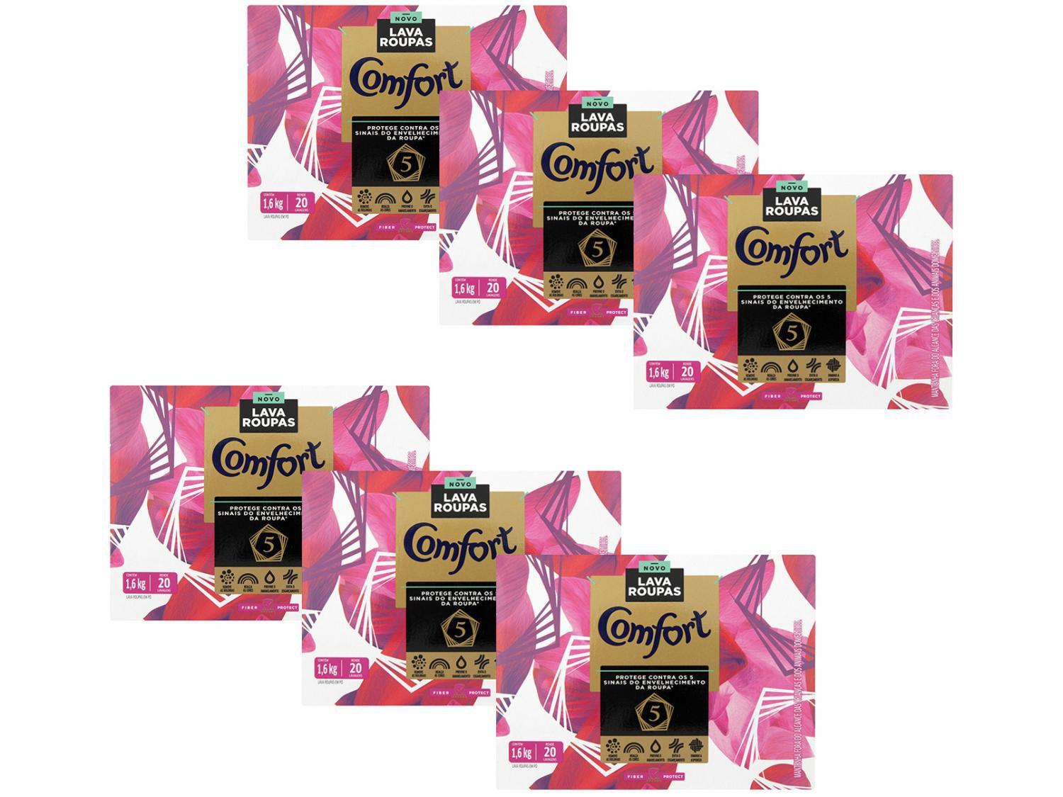 Kit Sabão em Pó Comfort Fiber Protect 1,6kg - 6 Unidades