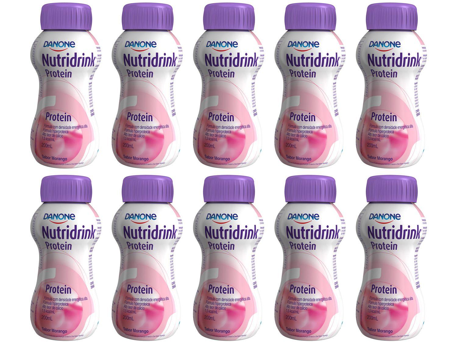 Suplemento Alimentar Adulto Nutridrink Protein - Morango 200ml 10 Unidades