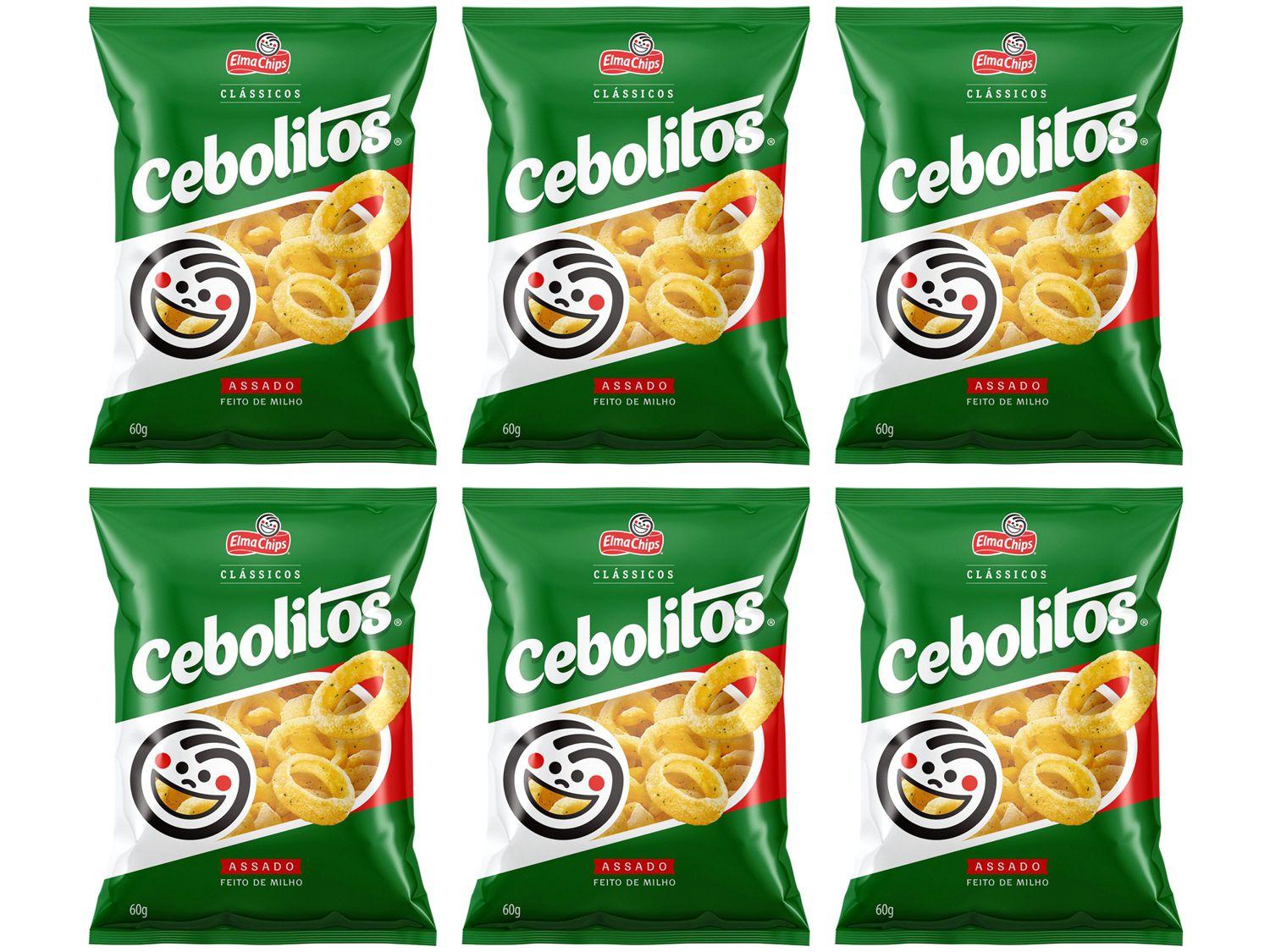Kit Salgadinho Assado Cebola 60g Cebolitos - 6 Unidades