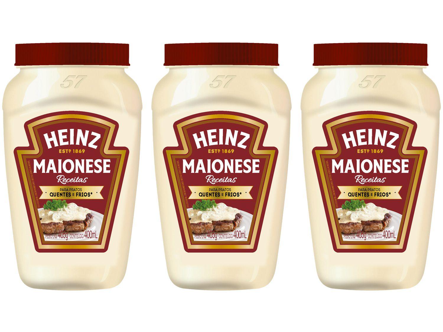 Kit Maionese Tradicional Heinz Receitas 405g - 3 Unidades