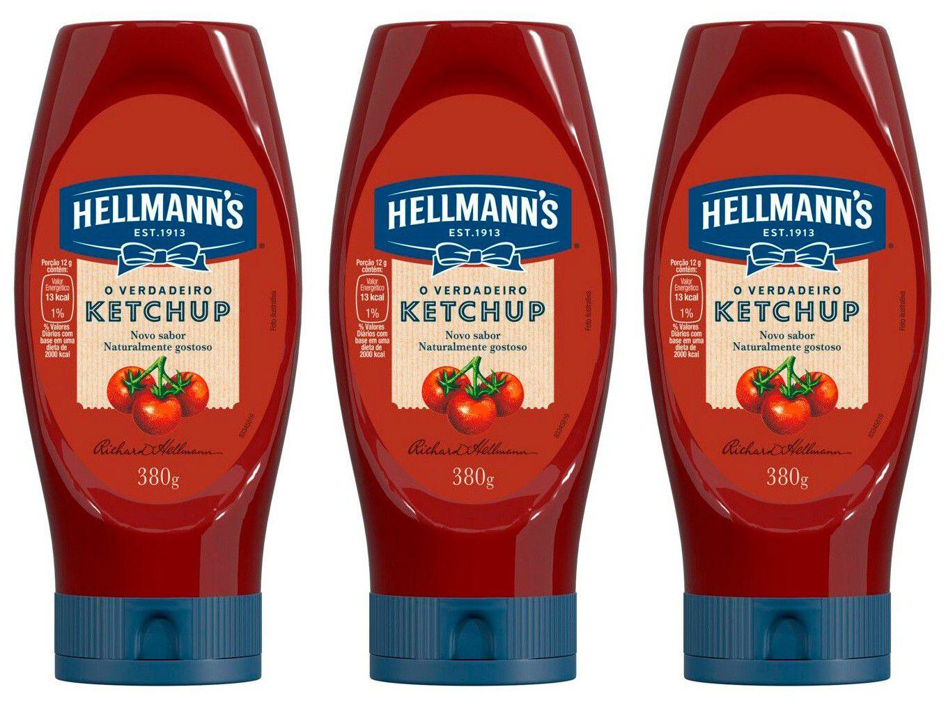 Kit Ketchup Tradicional Hellmanns 380g 3 Unidades