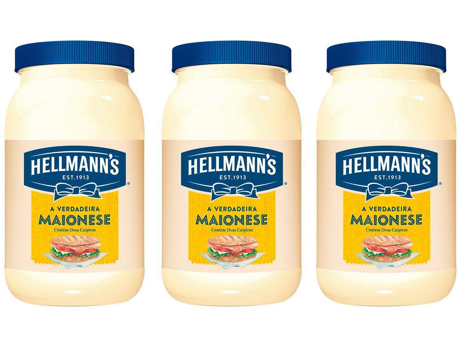 Kit Maionese Hellmanns Tradicional 500g - 3 Unidades